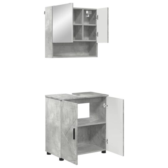Alternative view of Set de mobilier pentru baie 2 pcs Gri beton 61 x 35 x 64 cm