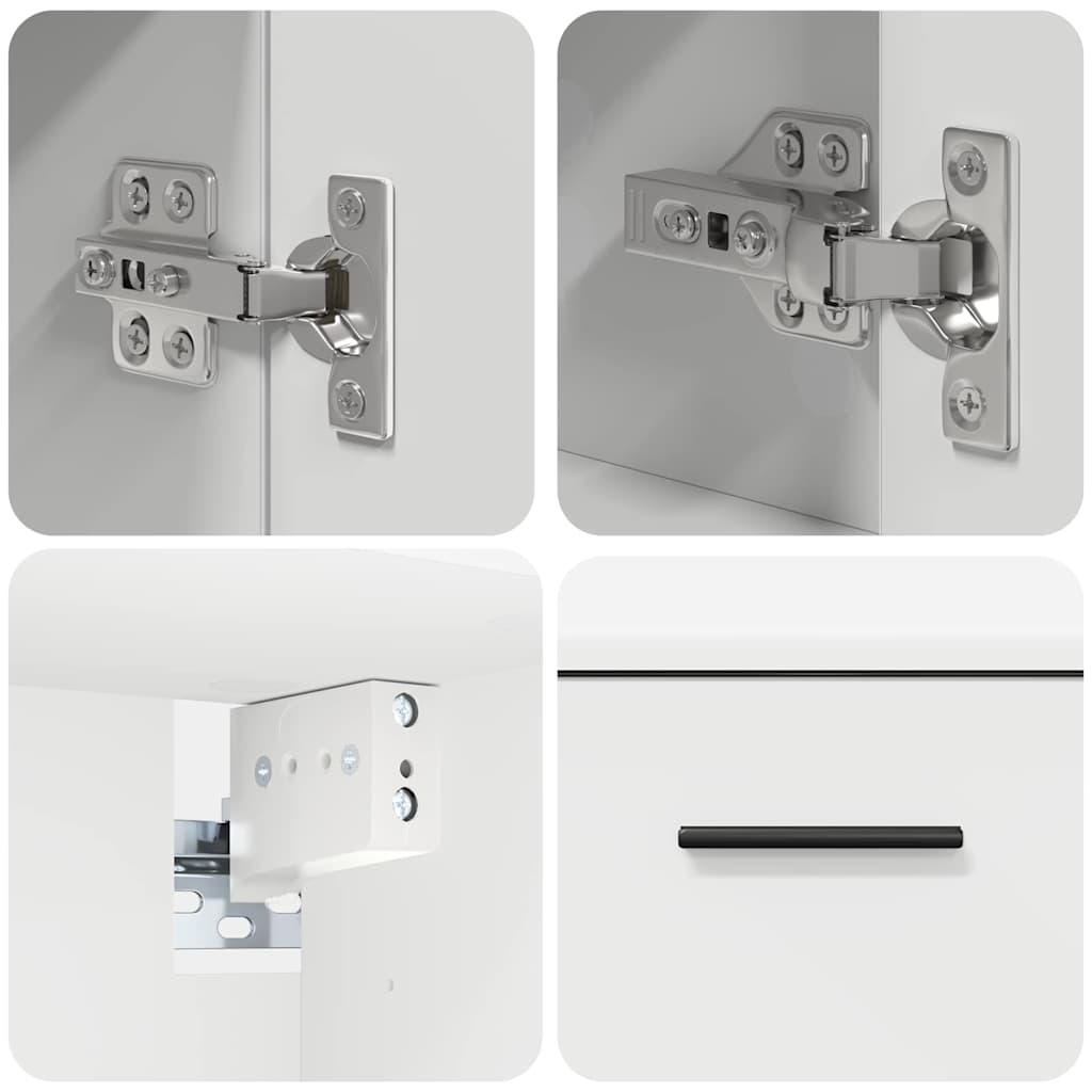 3393013 8 Set de mobilier pentru baie cu raft 2 pcs Alb 76.5 x 35 x 64 cm Set de mobilier pentru baie cu raft 2 pcs Alb 76.5 x 35 x 64 cm - imagine 8