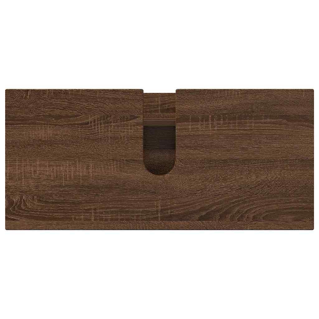 3393040 8 Set de mobilier pentru baie 3 pcs Stejar brun 76.5 x 35 x 64 cm Set de mobilier pentru baie 3 pcs Stejar brun 76.5 x 35 x 64 cm - imagine 8