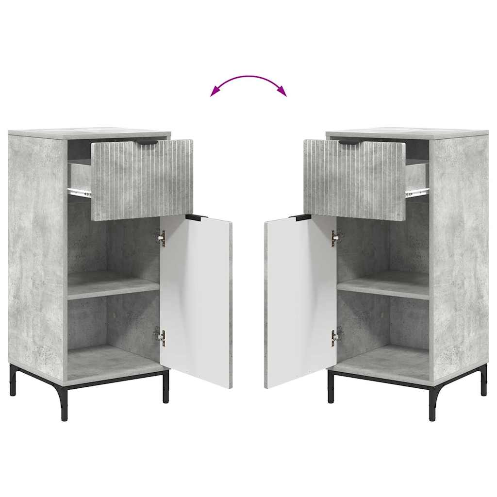 Set de mobilier pentru baie cu sertar Pe perete Gri din beton - imagine 12