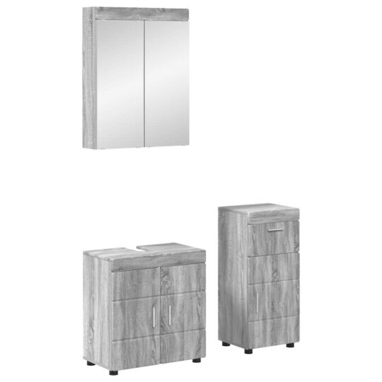 Set de mobilier pentru baie TULUM Gri Sonoma Lemn compozit
