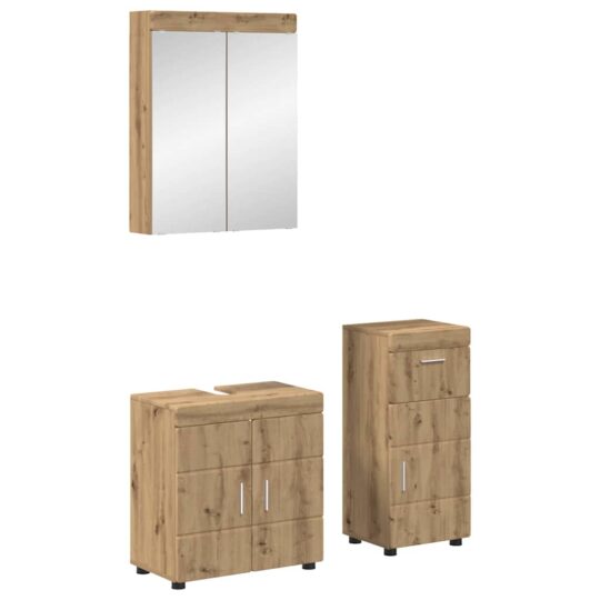 Set de mobilier pentru baie cu sertar TULUM Stejar Artizanal