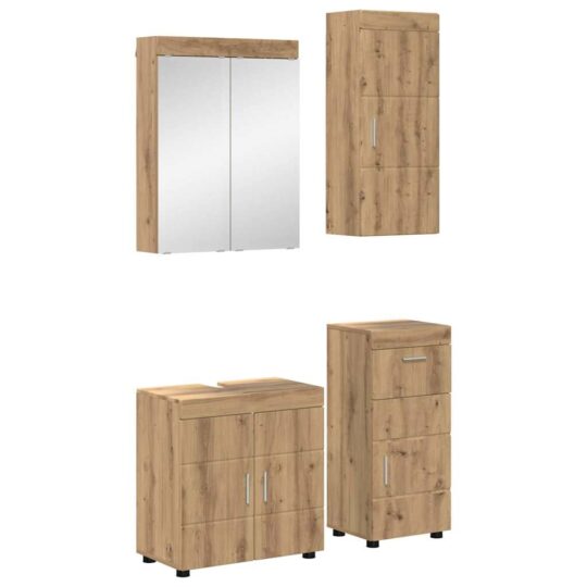 Set de mobilier pentru baie cu sertar TULUM Stejar Artizanal