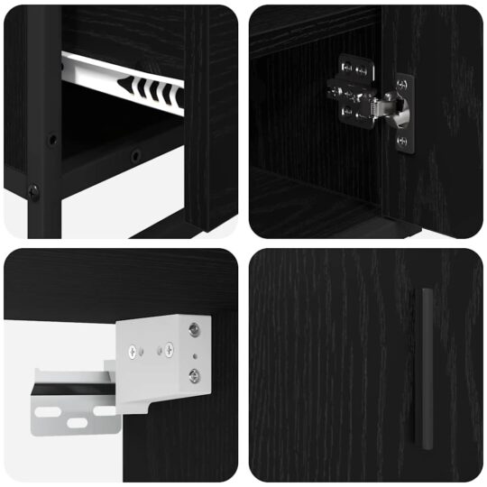 3402395 11 Set de mobilier pentru baie 3 pcs Stejar negru 65 x 33 x 60 cm 3402395 11