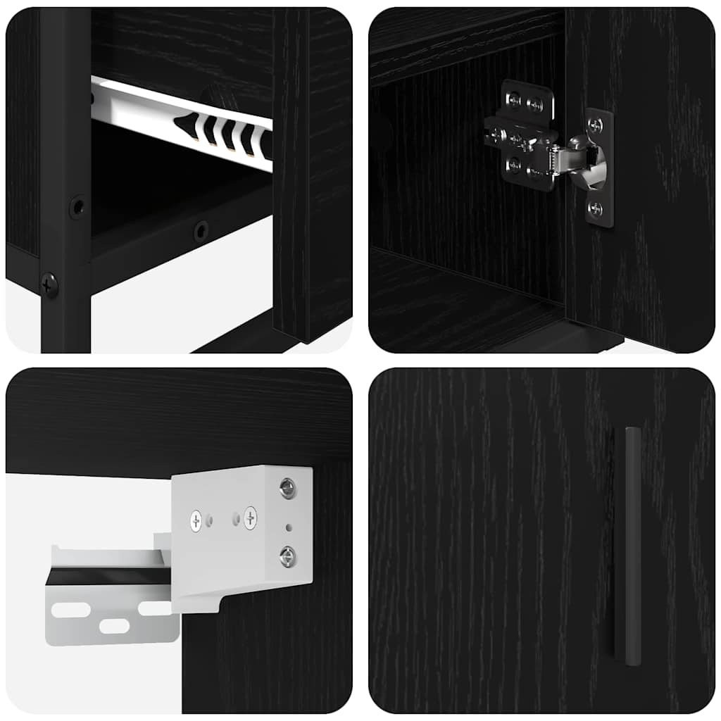 3402395 11 Set de mobilier pentru baie 3 pcs Stejar negru 65 x 33 x 60 cm Set de mobilier pentru baie 3 pcs Stejar negru 65 x 33 x 60 cm - imagine 11