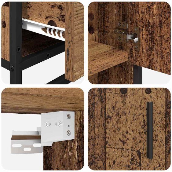 3402408 11 Set de mobilier pentru baie 3 pcs Lemn vechi 90 x 33 x 60 cm Set de mobilier pentru baie 3 pcs Lemn vechi 90 x 33 x 60 cm - imagine 11