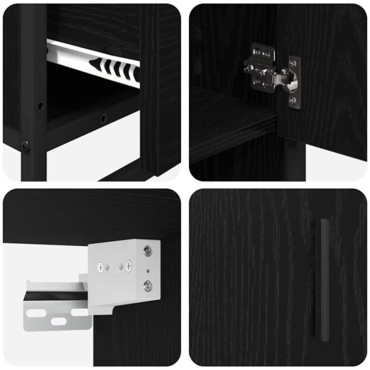 3402416 11 Set de mobilier pentru baie 3 pcs Stejar Negru Lemn compozit 3402416 11