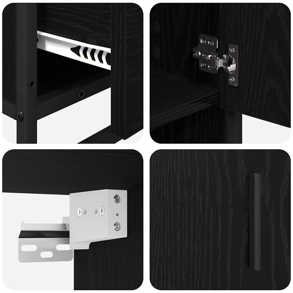 3402416 11 Set de mobilier pentru baie 3 pcs Stejar Negru Lemn compozit Set de mobilier pentru baie 3 pcs Stejar Negru Lemn compozit - imagine 11