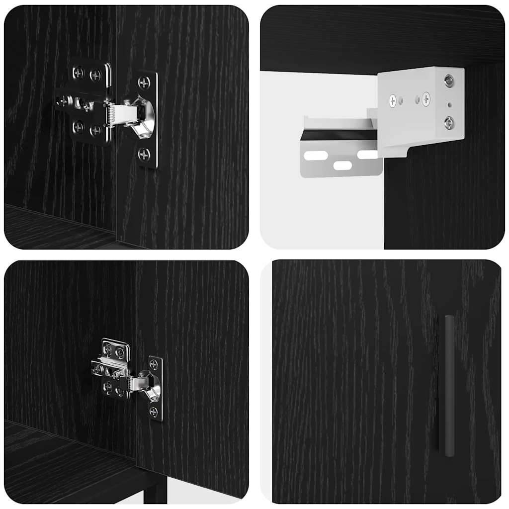 3402452 5 Set de mobilier pentru baie 3 pcs Stejar negru 65 x 33 x 60 cm Set de mobilier pentru baie 3 pcs Stejar negru 65 x 33 x 60 cm - imagine 5