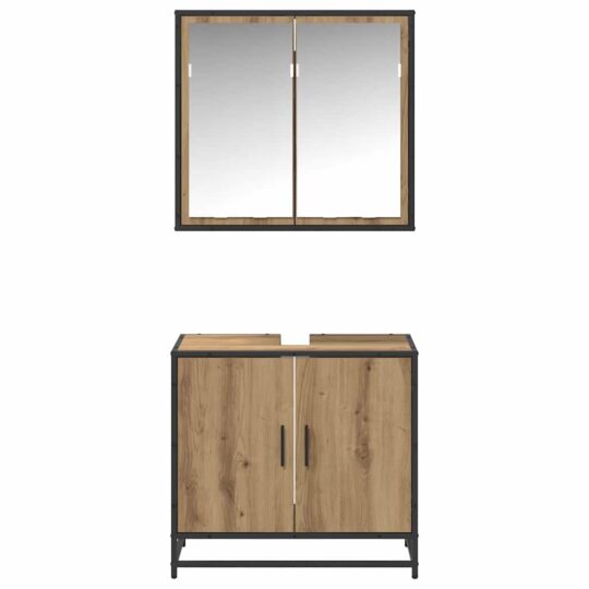 3402469 7 Set de mobilier pentru baie Pe perete 2 pcs stejar artizanal 3402469 7