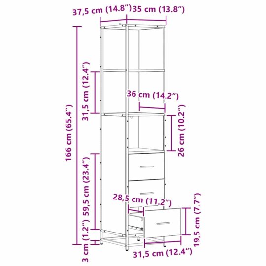 3402520 13 Set de mobilier pentru baie 3 pcs Stejar Negru Lemn compozit 3402520 13