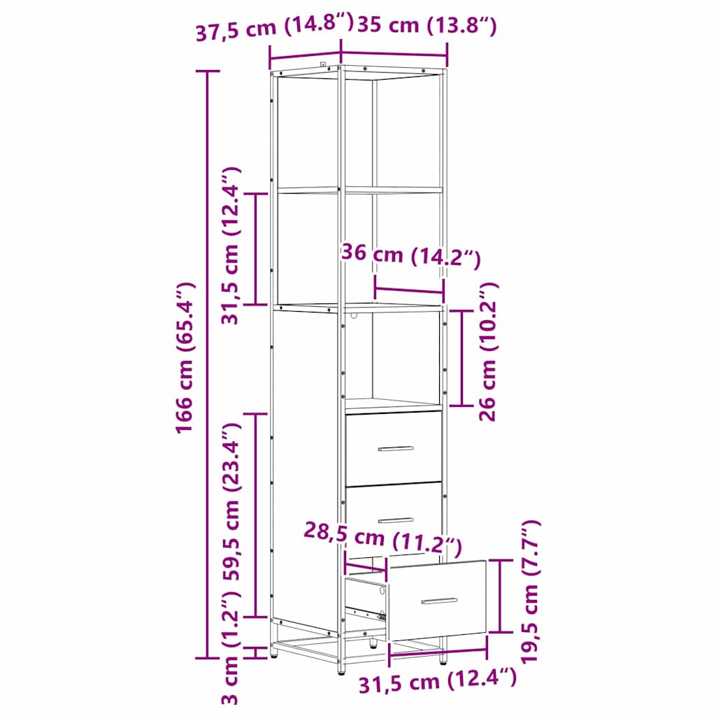 3402520 13 Set de mobilier pentru baie 3 pcs Stejar Negru Lemn compozit Set de mobilier pentru baie 3 pcs Stejar Negru Lemn compozit - imagine 13