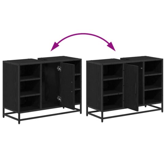 3402526 12 Set de mobilier pentru baie 3 pcs Stejar negru 80 x 33 x 60 cm 3402526 12