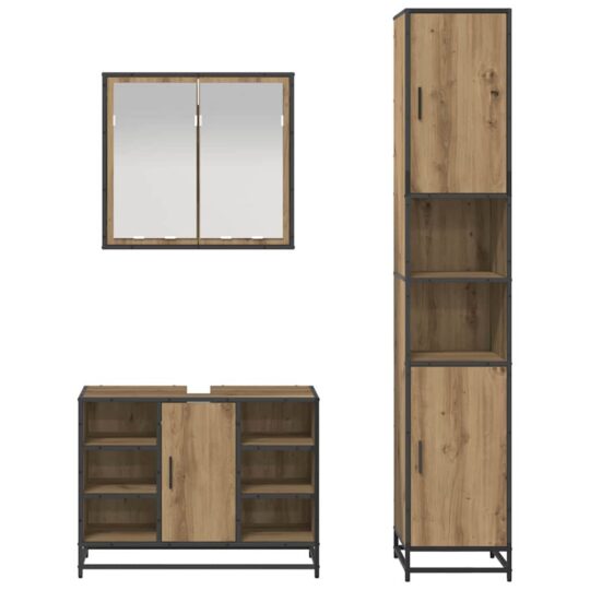 3402546 8 Set de mobilier pentru baie Pe perete 3 pcs stejar artizanal 3402546 8