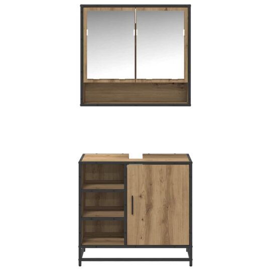 3402555 7 Set de mobilier pentru baie cu sertar 2 pcs Stejar Artizanal 3402555 7