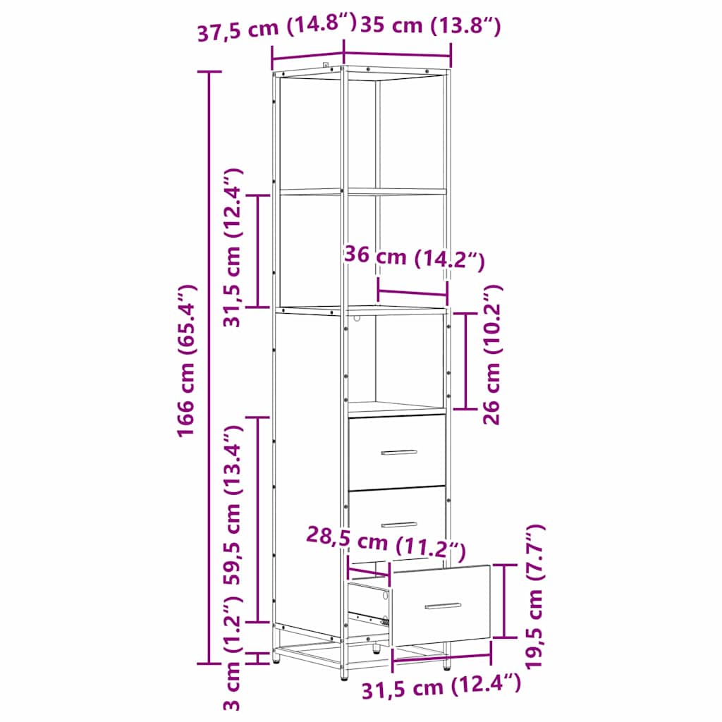 3402571 13 Set de mobilier pentru baie 3 pcs Stejar Negru Lemn compozit Set de mobilier pentru baie 3 pcs Stejar Negru Lemn compozit - imagine 13
