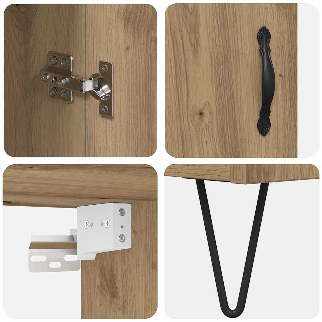 Bufet Stejar Artizanal 69,5 x 34 x 180 cm Lemn compozit - imagine 11