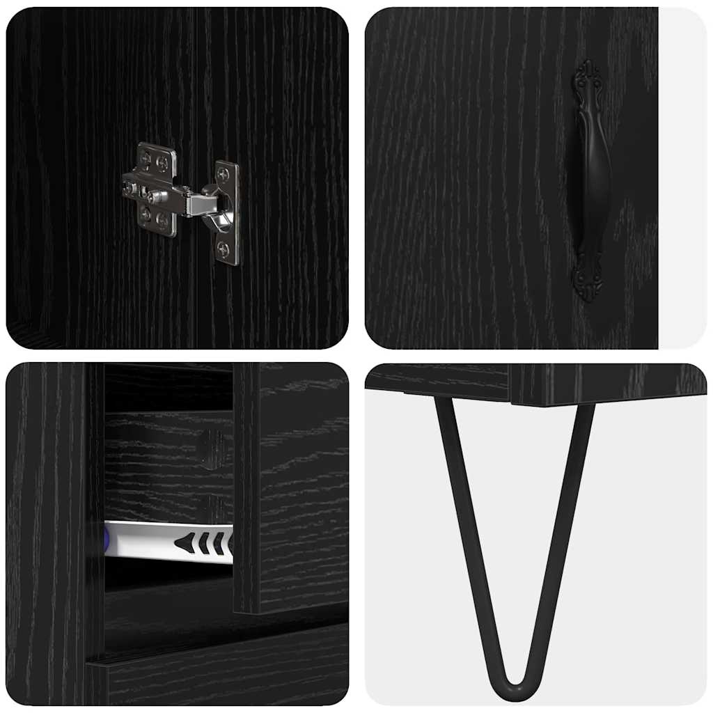 Bufet cu sertar Stejar Negru 69,5 x 34 x 180 cm Lemn compozit - imagine 11