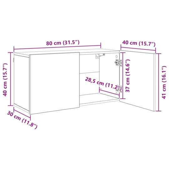 3402764 13 Cabinet TV Pe perete 4 pcs Lemn Vechi Lemn compozit 3402764 13
