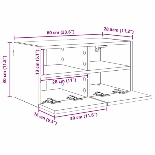 3402780 10 Unități pentru Pereți de TV 4 pcs Stejar Artizanal 3402780 10