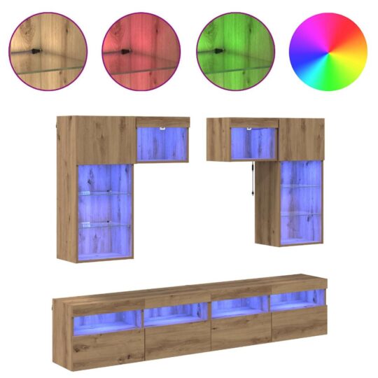 3402789 4 Unități pentru Pereți de TV 6 pcs Lemn Vechi 100 x 30 x 40 cm 3402789 4