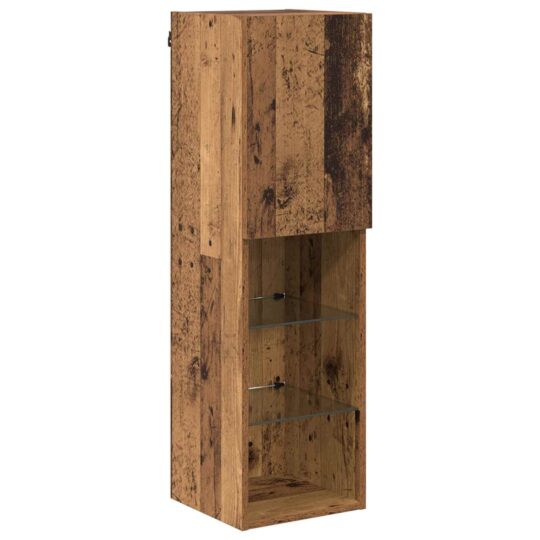 3402794 2 Set Dulap TV pe Perete cu Lămpi LED Pe perete 7 pcs Lemn vechi 3402794 2