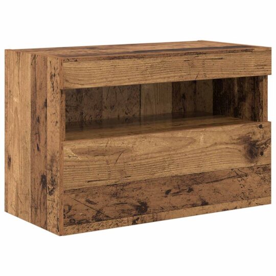 3402794 6 Set Dulap TV pe Perete cu Lămpi LED Pe perete 7 pcs Lemn vechi 3402794 6