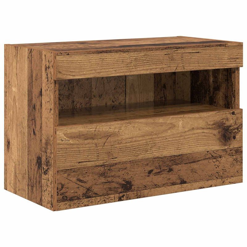 3402794 6 Set Dulap TV pe Perete cu Lămpi LED Pe perete 7 pcs Lemn vechi Set Dulap TV pe Perete cu Lămpi LED Pe perete 7 pcs Lemn vechi - imagine 6