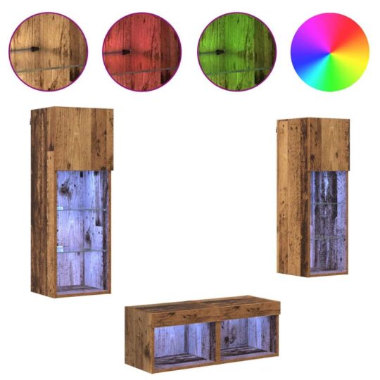 3402917 4 Dulapuri pentru TV 4 pcs Stejar Artizanal 40 x 30 x 30 cm 3402917 4