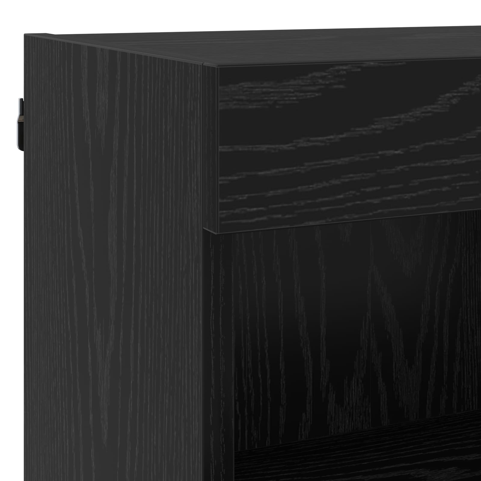 3402940 8 Cabinet TV cu lumini cu bandă LED 8 pcs Stejar Negru Sticlă Cabinet TV cu lumini cu bandă LED 8 pcs Stejar Negru Sticlă - imagine 8