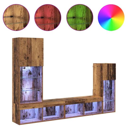 3402944 4 Unități pentru Pereți de TV 4 pcs Lemn vechi Lemn compozit 3402944 4