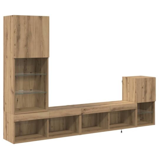 Alternative view of Unități pentru Pereți de TV Stejar Artizanal Lemn compozit