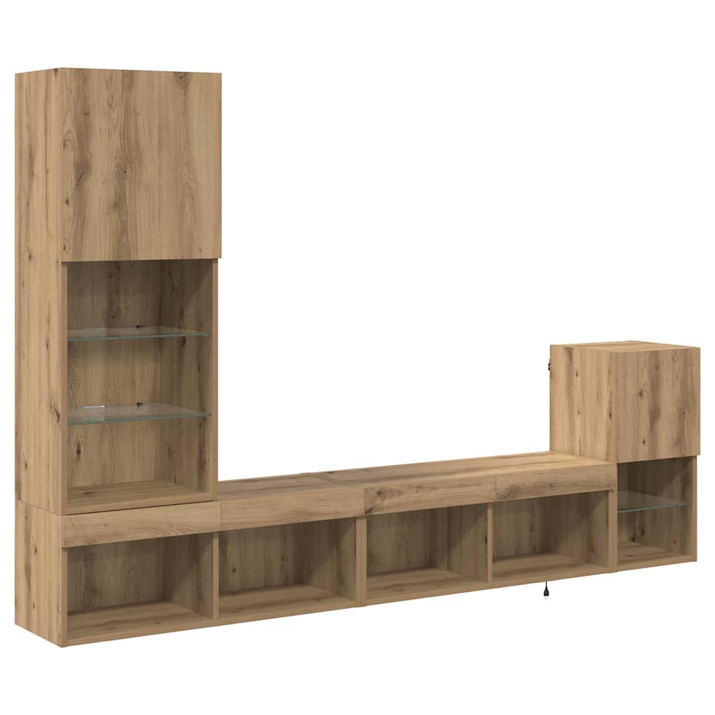 3402948 2 Unități pentru Pereți de TV Stejar Artizanal Lemn compozit Unități pentru Pereți de TV Stejar Artizanal Lemn compozit - imagine 2