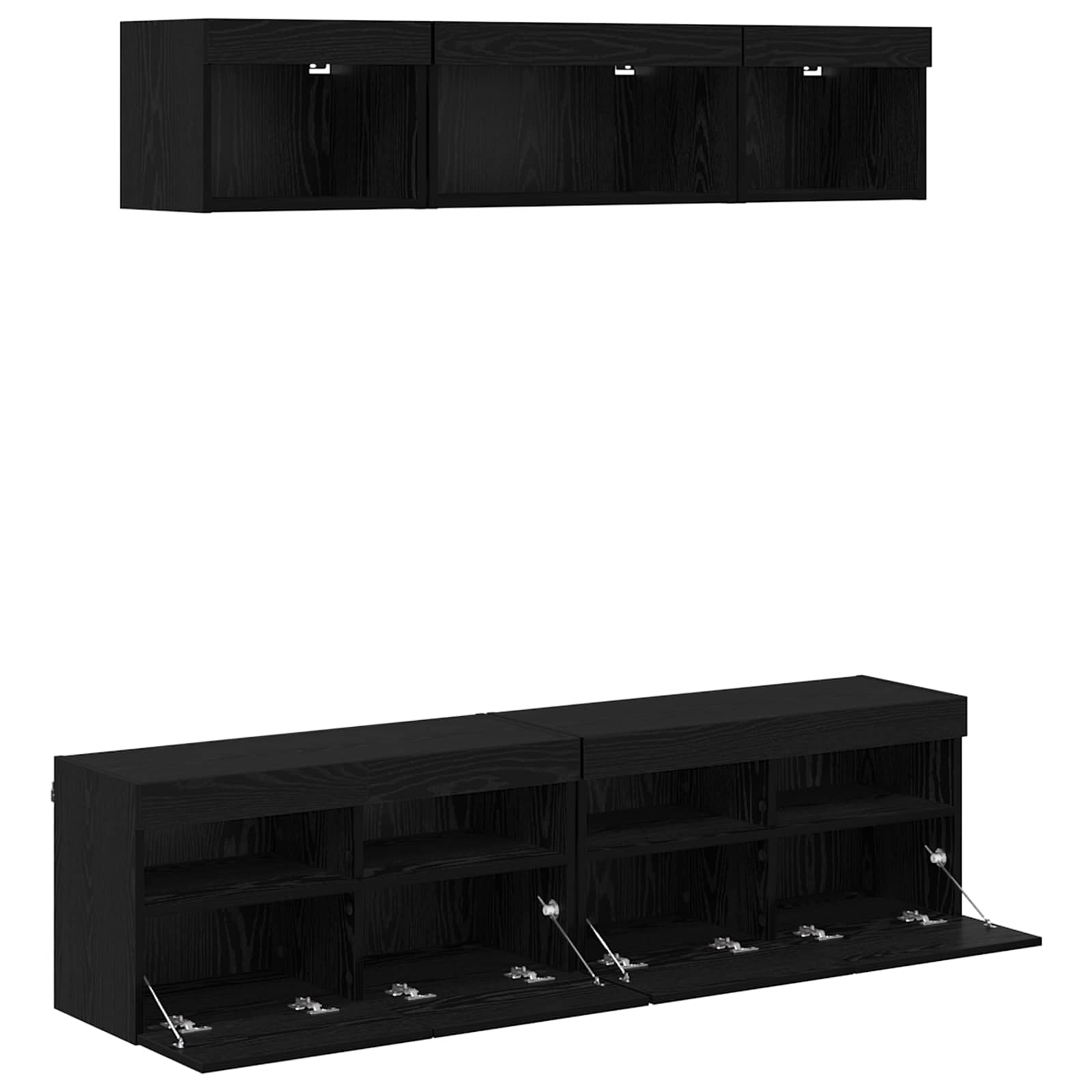3402970 9 Unități TV de perete cu LED 5 pcs Stejar Negru 80 x 30 x 40 cm Unități TV de perete cu LED 5 pcs Stejar Negru 80 x 30 x 40 cm - imagine 9