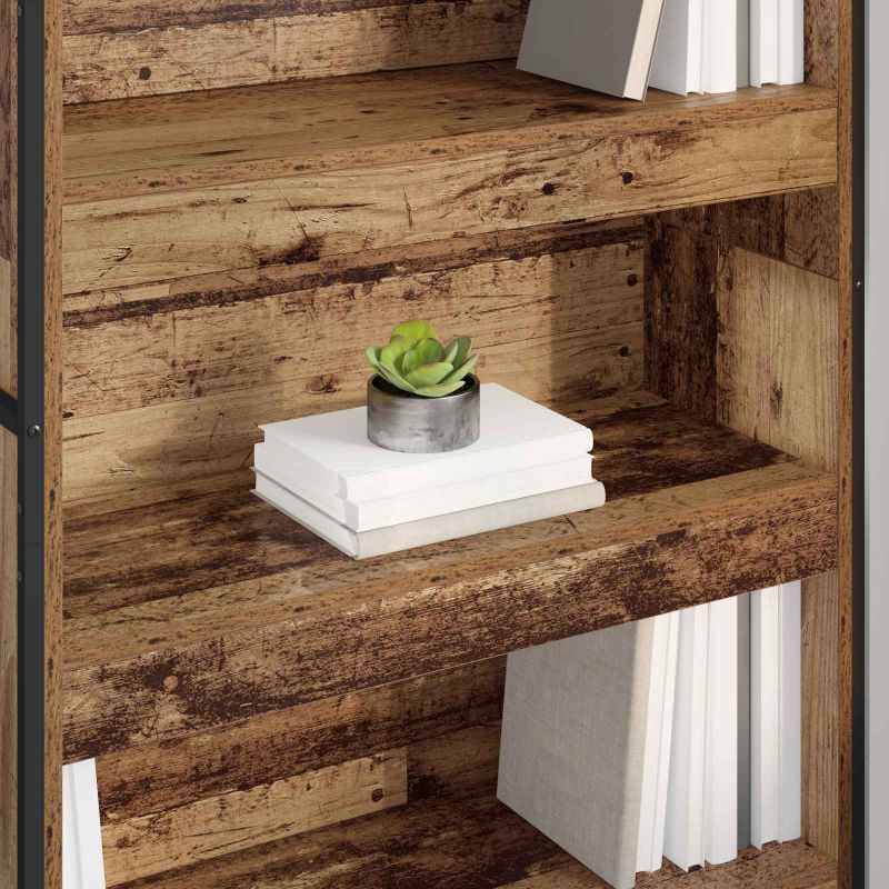 Dulap pentru cărți 2 pcs Lemn Vechi 80 x 30 x 155 cm - imagine 4