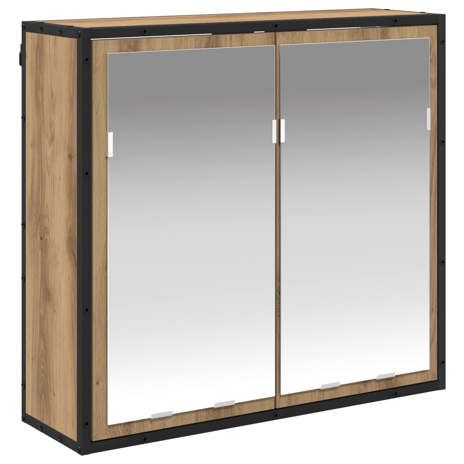 Set de mobilier pentru baie Stejar Artizanal Lemn compozit - imagine 6