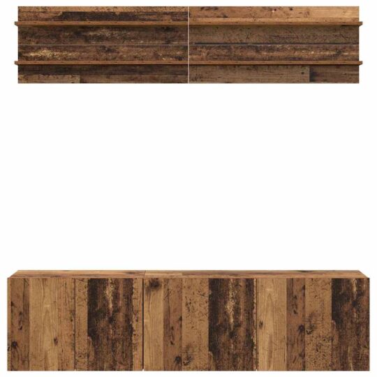 3403568 9 Unități TV Pe perete 6 pcs Lemn vechi Lemn compozit 3403568 9