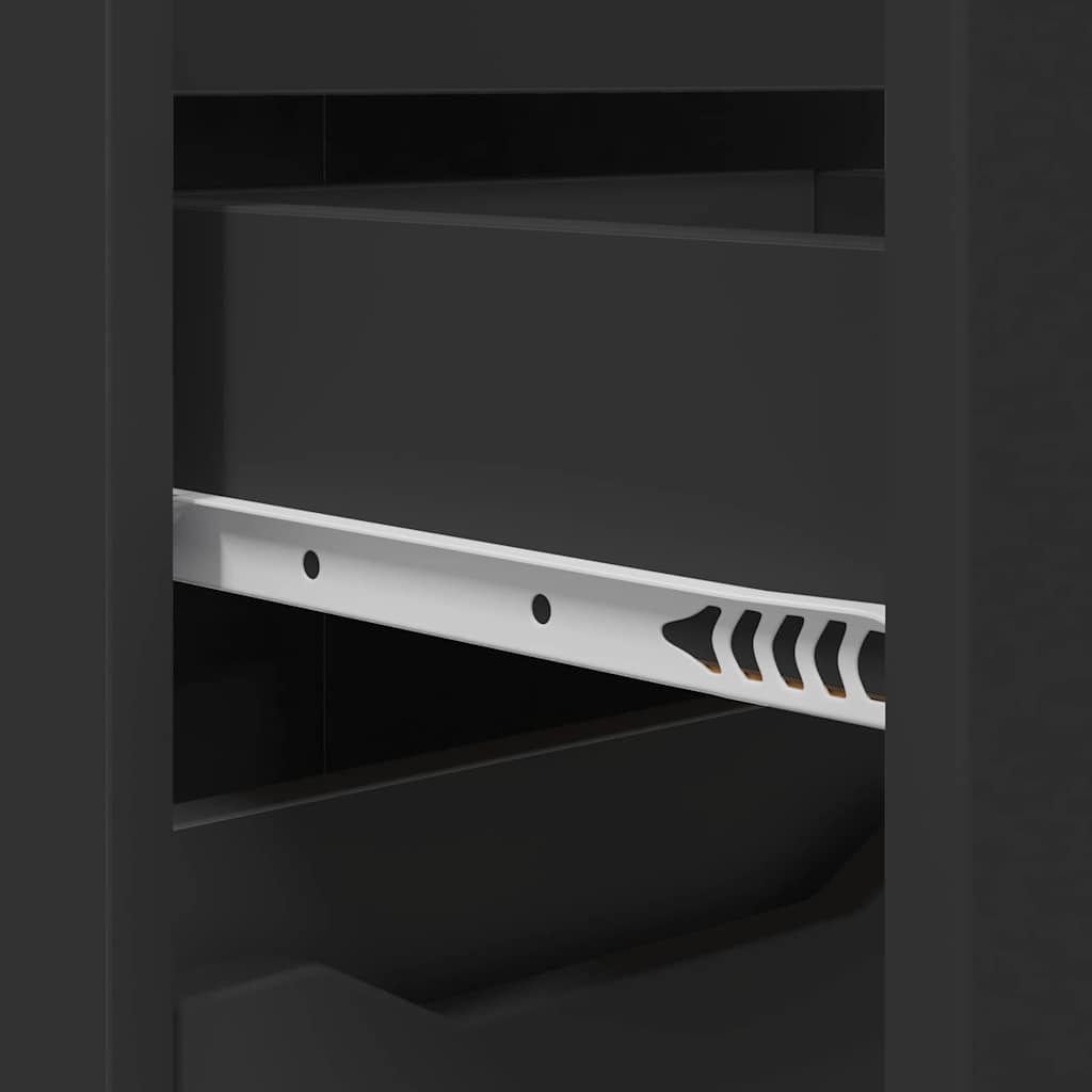 3403851 11 Set de mobilier pentru baie cu sertar 3 pcs Negru Lemn compozit Set de mobilier pentru baie cu sertar 3 pcs Negru Lemn compozit - imagine 11