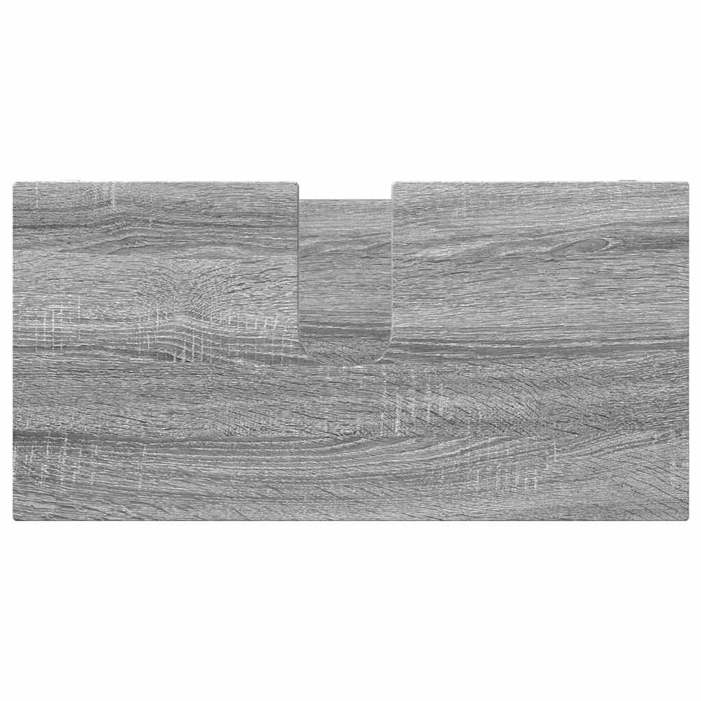 3403856 8 Set de mobilier pentru baie 3 pcs Gri Sonoma Lemn compozit Set de mobilier pentru baie 3 pcs Gri Sonoma Lemn compozit - imagine 8