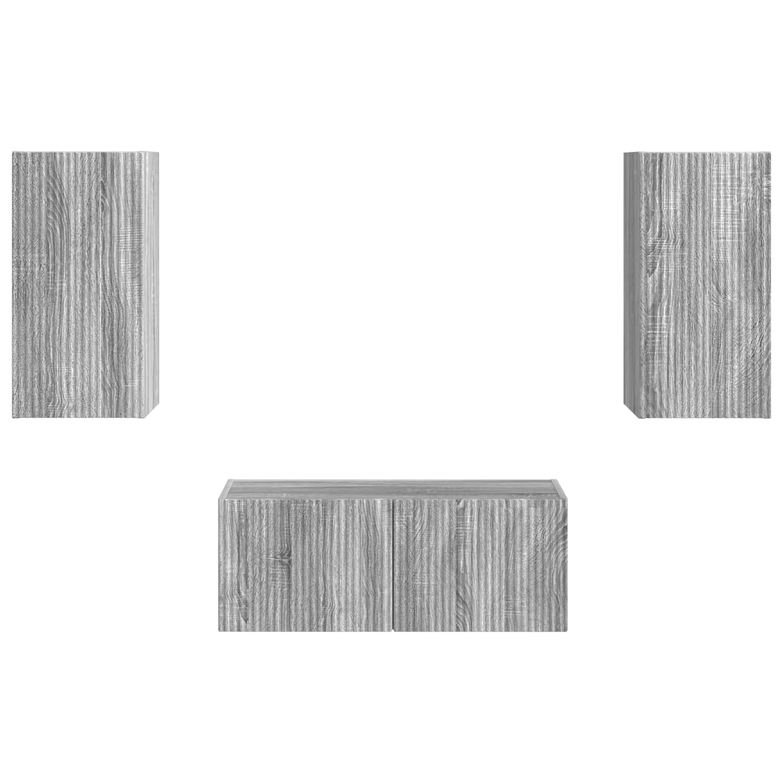 3408967 7 Set comodă TV Pe perete 2 pcs Gri Sonoma Lemn compozit Set comodă TV Pe perete 2 pcs Gri Sonoma Lemn compozit - imagine 7