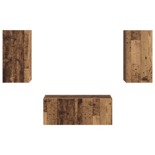 3408968 7 Set comodă TV Pe perete 2 pcs Lemn vechi Lemn compozit 3408968 7