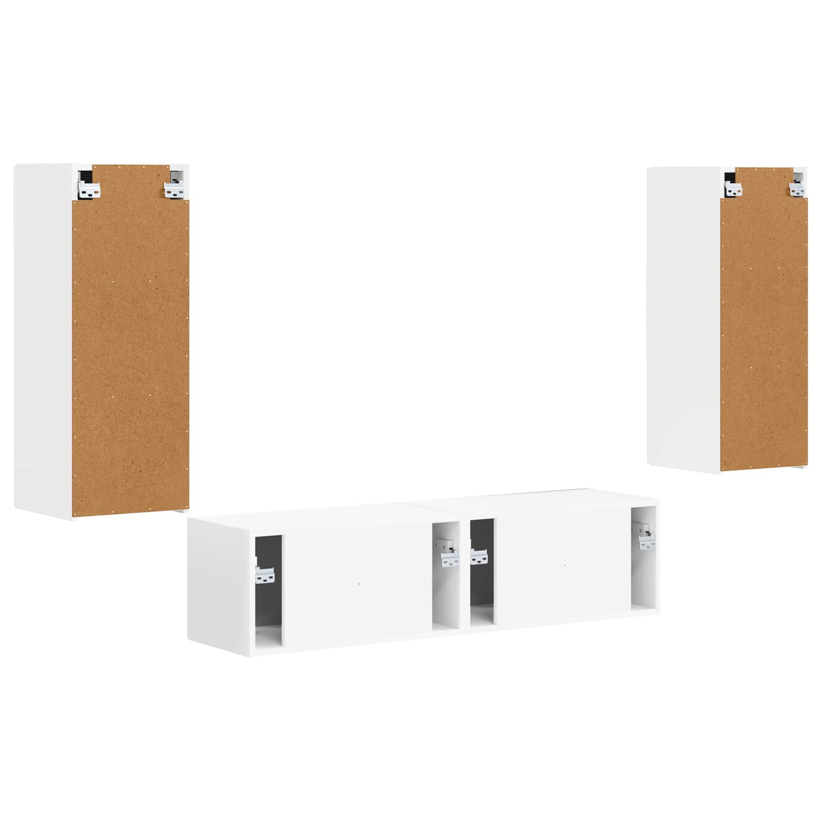 3408970 8 Set comodă TV Pe perete 2 pcs Alb Lemn compozit Set comodă TV Pe perete 2 pcs Alb Lemn compozit - imagine 8