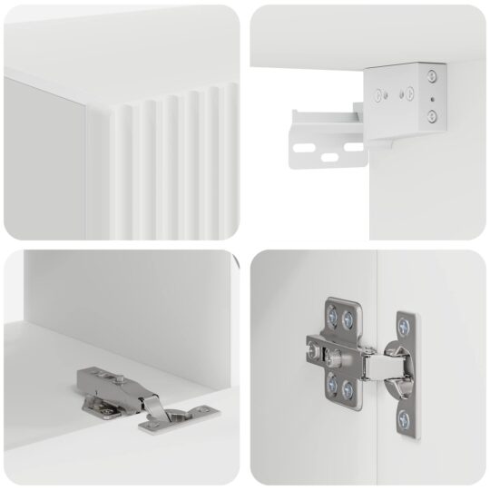 3408970 9 Set comodă TV Pe perete 2 pcs Alb Lemn compozit 3408970 9