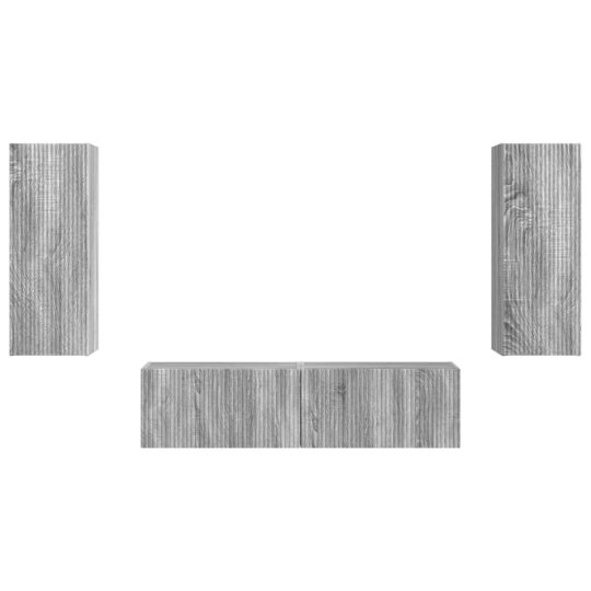 3408976 7 Set comodă TV Pe perete 2 pcs Gri Sonoma Lemn compozit 3408976 7