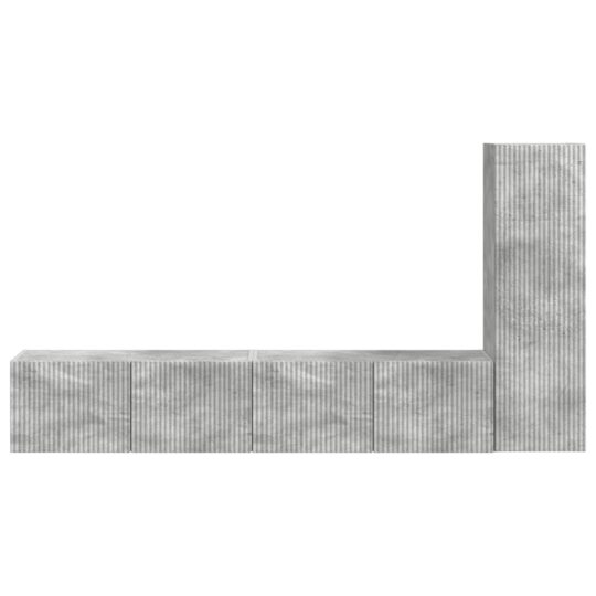 3408991 7 Set comodă TV Pe perete 2 pcs Gri din beton Lemn compozit 3408991 7