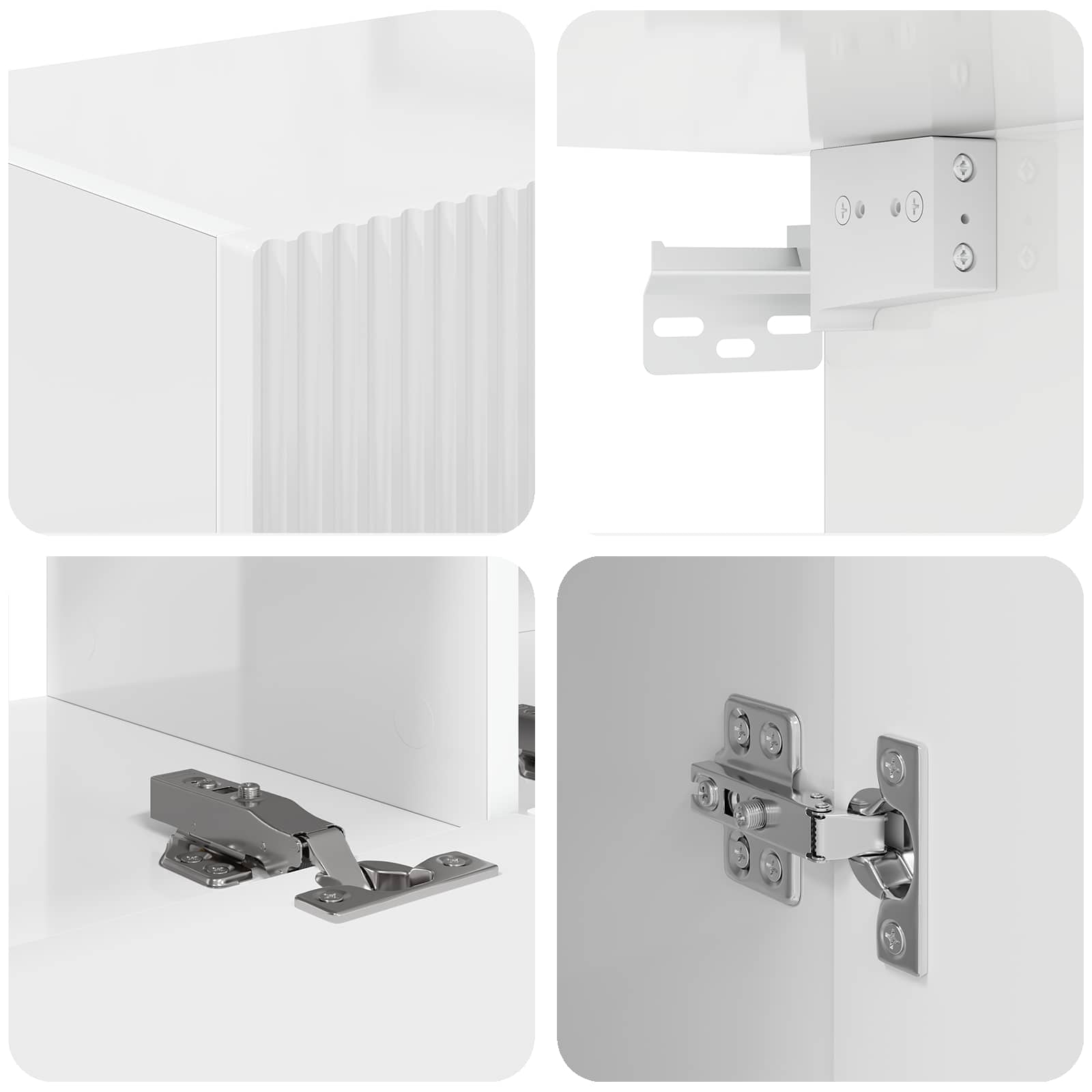 3408992 9 Set comodă TV Pe perete 2 pcs Alb lucios Lemn compozit Set comodă TV Pe perete 2 pcs Alb lucios Lemn compozit - imagine 9