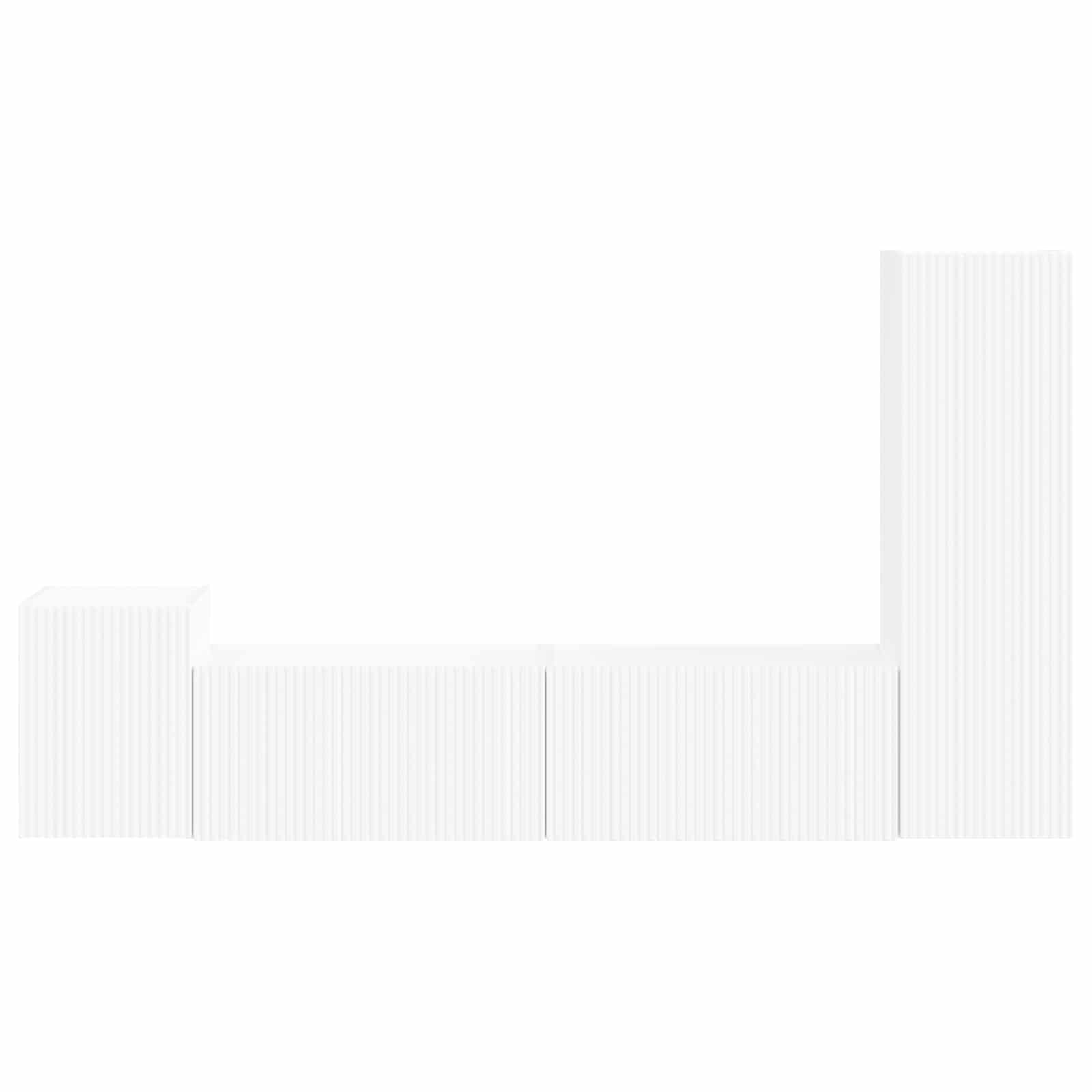 3408997 8 Set comodă TV Pe perete 4 pcs Alb Lemn compozit Set comodă TV Pe perete 4 pcs Alb Lemn compozit - imagine 8