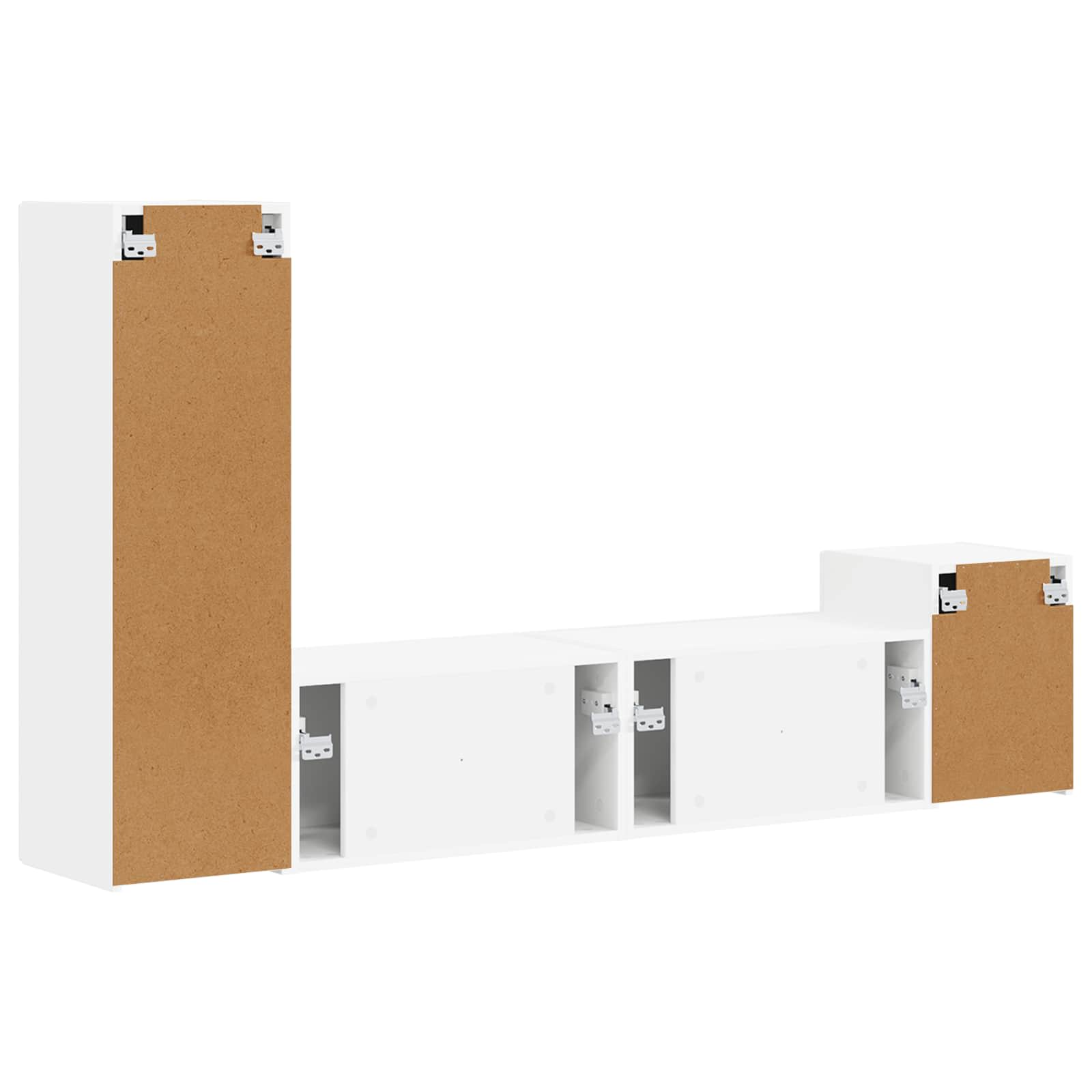 3408997 9 Set comodă TV Pe perete 4 pcs Alb Lemn compozit Set comodă TV Pe perete 4 pcs Alb Lemn compozit - imagine 9