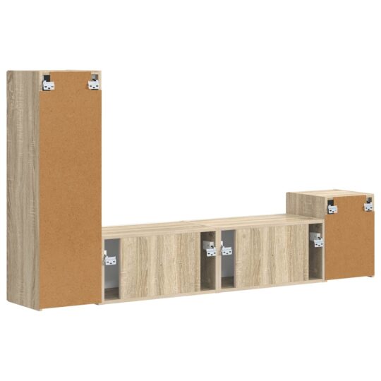 3408999 9 Set comodă TV Pe perete 4 pcs Stejar Sonoma Lemn compozit 3408999 9