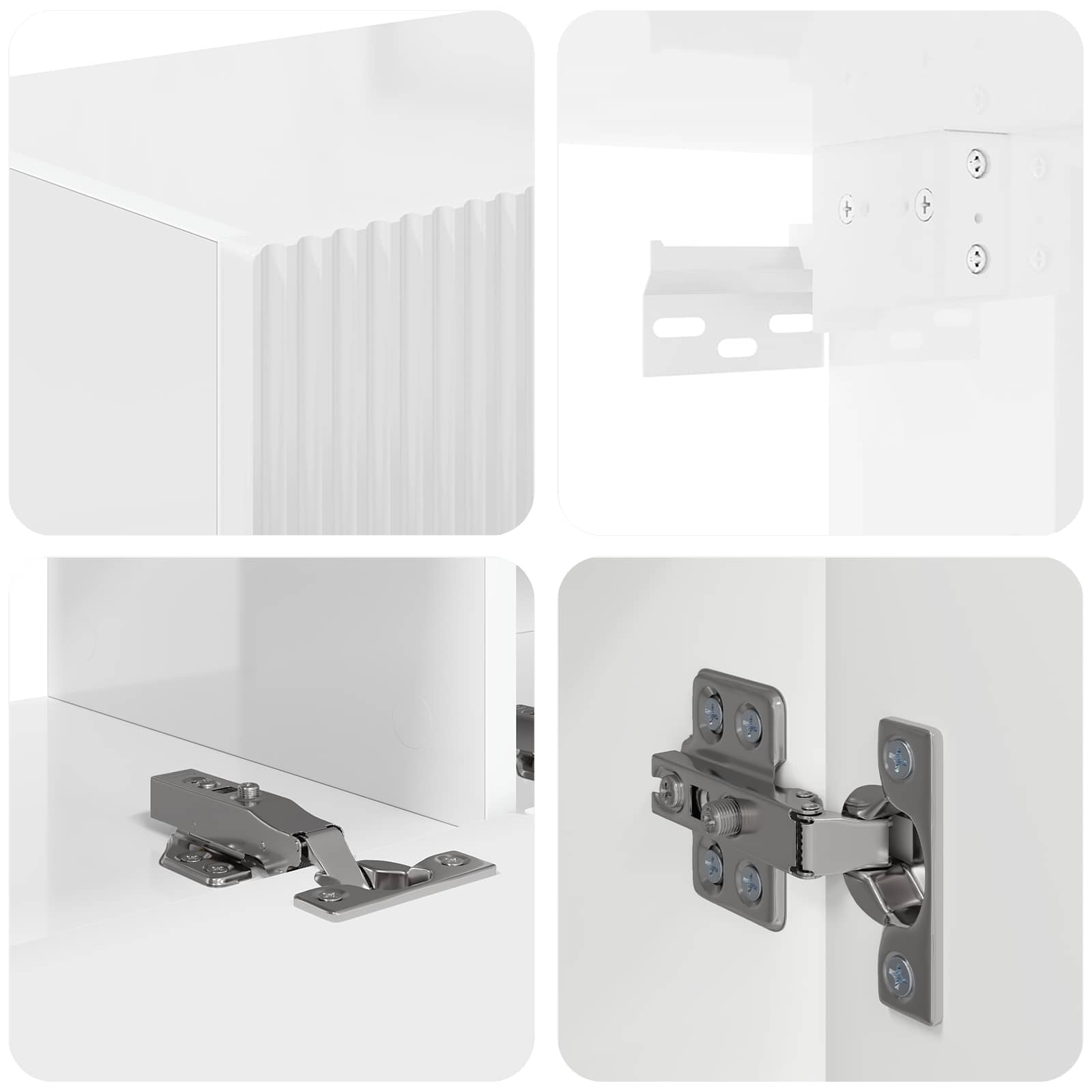 3409010 10 Set comodă TV Pe perete 3 pcs Alb lucios Lemn compozit Set comodă TV Pe perete 3 pcs Alb lucios Lemn compozit - imagine 10